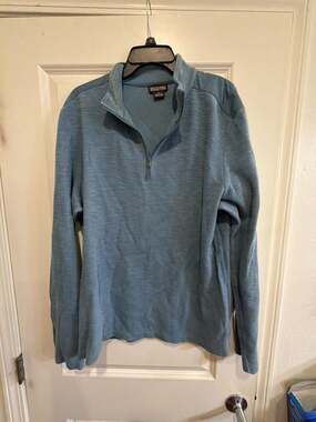 Michael Michael Kors Men's Blue Quarter-Zip Pullover Sweater
